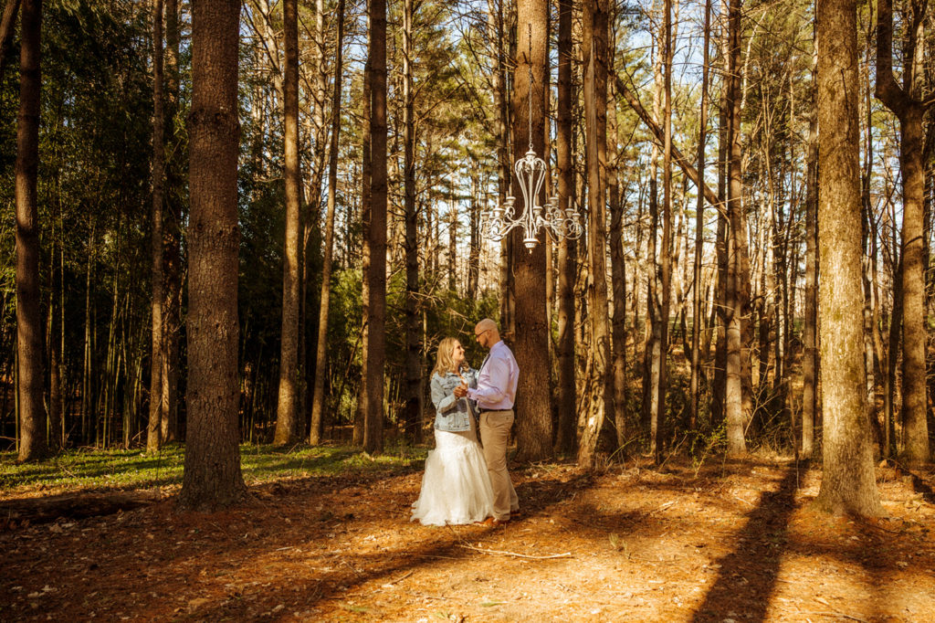 Bride and groom North Carolina elopement photos