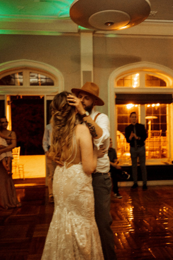 Bride and grooms last dance at wedding reception