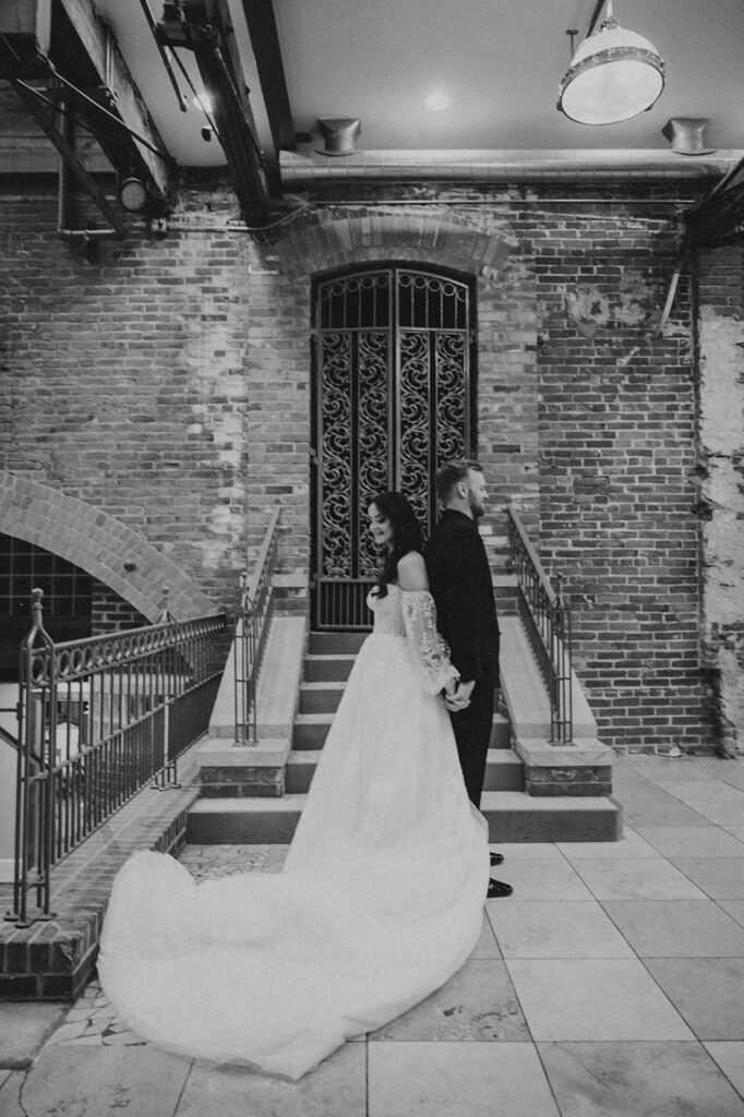 Bride and grooms first looks Romantic and moody wedding photography
