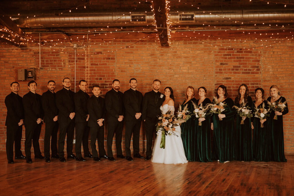 Wedding party photos from Indiana wedding - Bride and grooms first looks Romantic and moody wedding photography